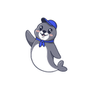 Reggie the Seal — waving hello